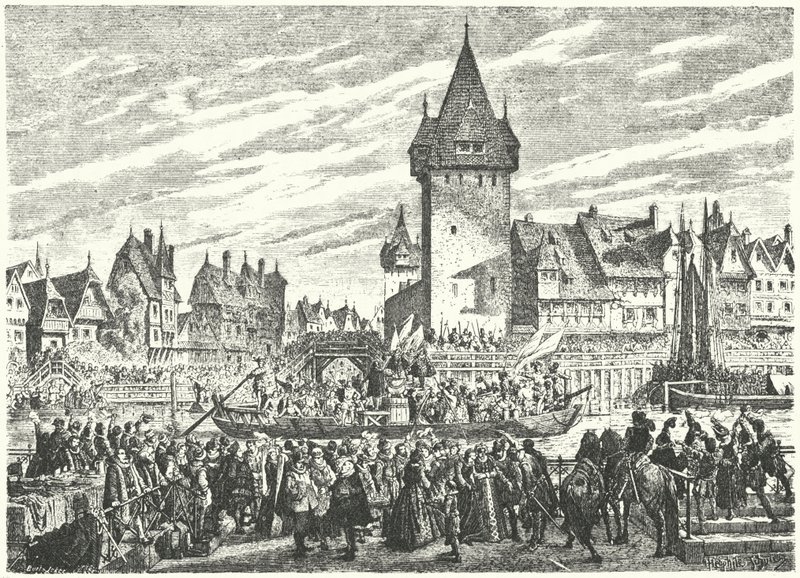 The Hirsebreifahrt, transportation of a cargo of millet by boat from Zurich to the city