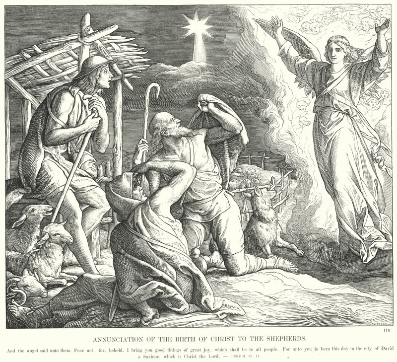 Annunciation of the Birth of Christ to the Shepherds by Julius (after) Schnorr von Carolsfeld