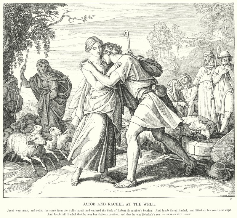 Jacob and Rachel at the Well by Julius (after) Schnorr von Carolsfeld