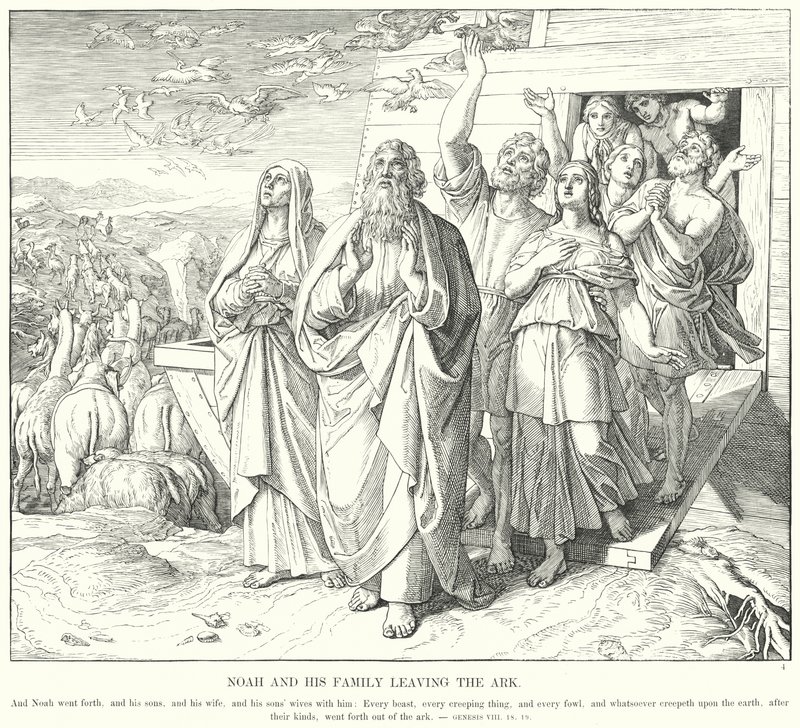 Noah and his Family Leaving the Ark by Julius (after) Schnorr von Carolsfeld