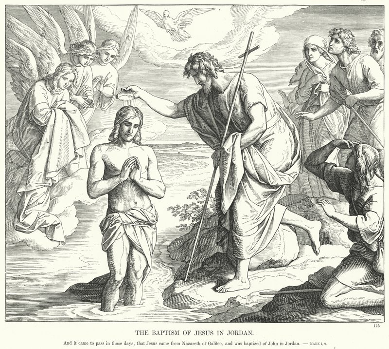 The Baptism of Jesus in Jordan by Julius (after) Schnorr von Carolsfeld