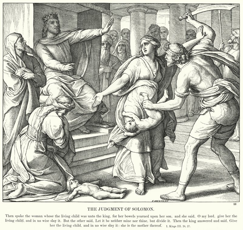 The Judgment of Solomon (engraving) by Julius (after) Schnorr von Carolsfeld
