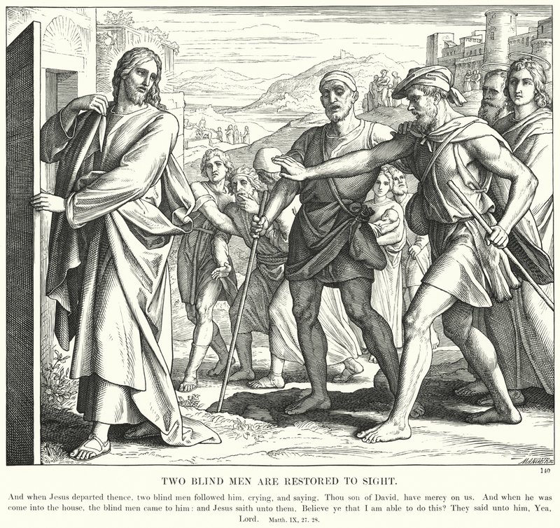 Two Blind Men are Restored to Sight by Julius (after) Schnorr von Carolsfeld
