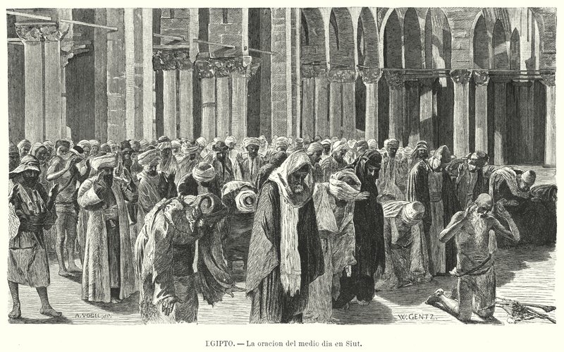 Midday prayers in Asyut, Egypt by Karl Wilhelm Gentz