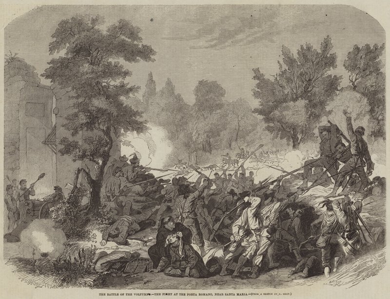 The Battle of the Volturno, the Fight at the Porta Romano, near Santa Maria by Konrad Grob