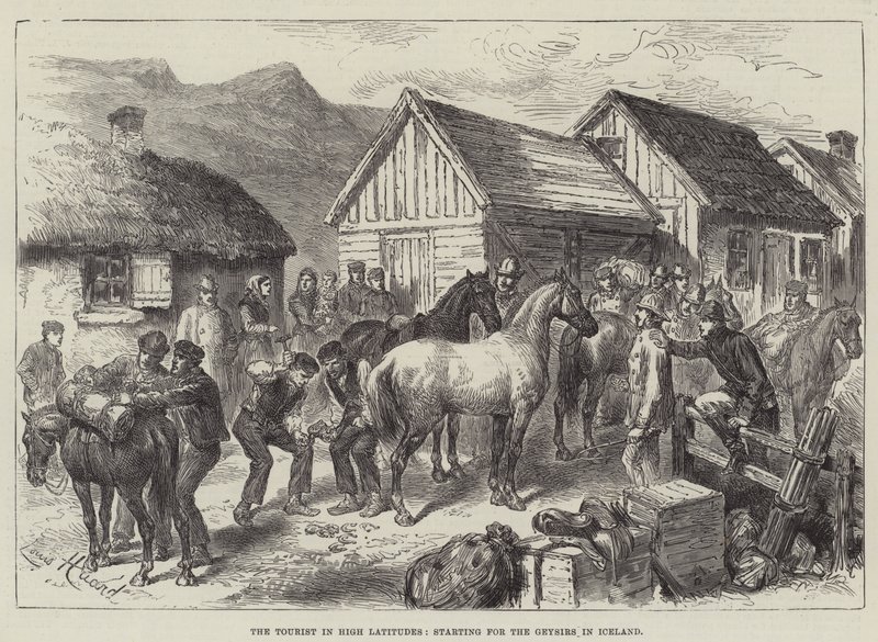 The Tourist in High Latitudes, starting for the Geysirs in Iceland by L. Huard