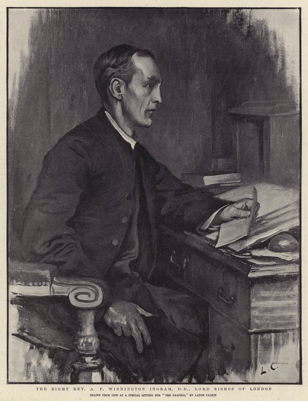 The Right Reverend A F Winnington Ingram, DD, Lord Bishop of London by Lance Calkin