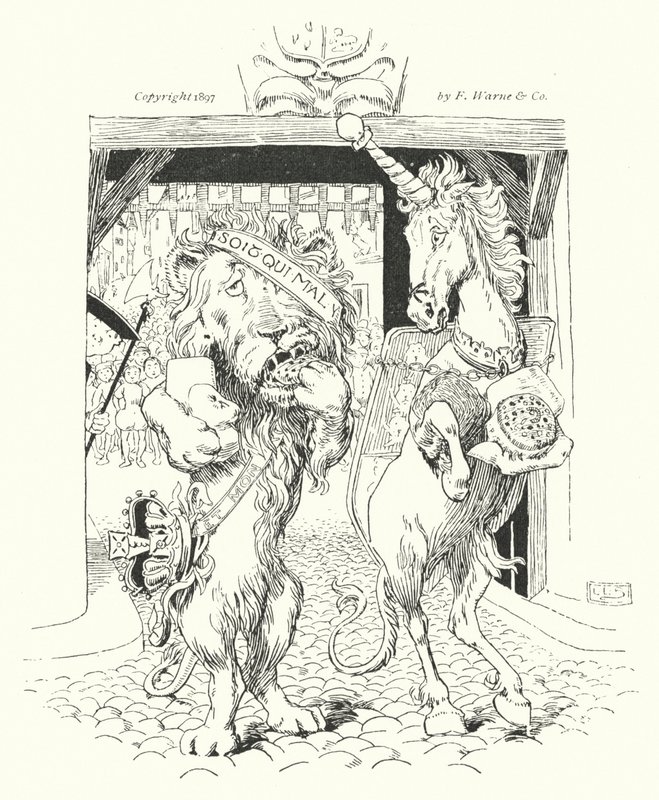 The lion and the unicorn, were fighting for the crown by Leonard Leslie Brooke