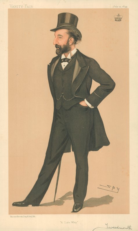 Lord Tweedmouth, A late whip, 12 July 1894, Vanity Fair cartoon by Leslie Matthew Ward