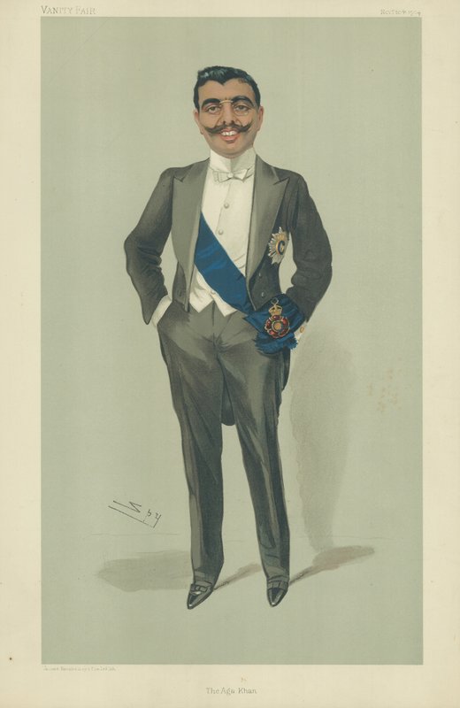 The Aga Khan, 10 November 1904, Vanity Fair Cartoon by Leslie Matthew Ward
