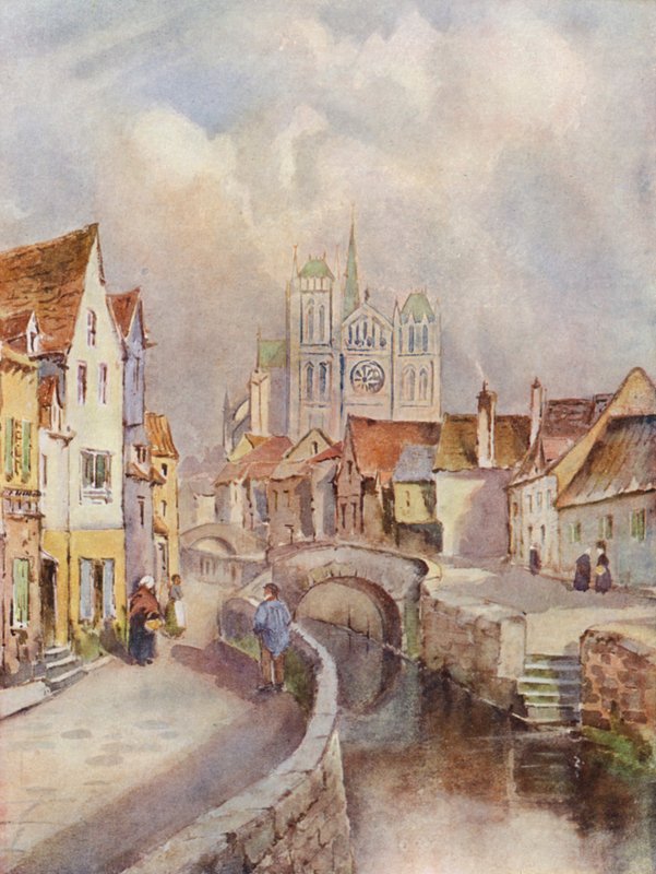 A View of Amiens, with the Cathedral in the distance by Louis Burleigh Bruhl