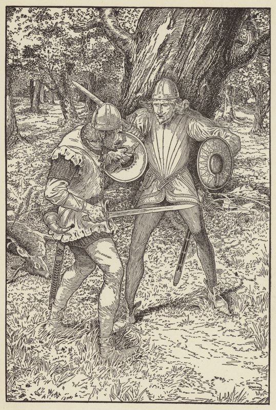 God-a-Mercy, Good Fellow, Quoth Robin, Fain Would I Know Thy Name by Louis John Rhead