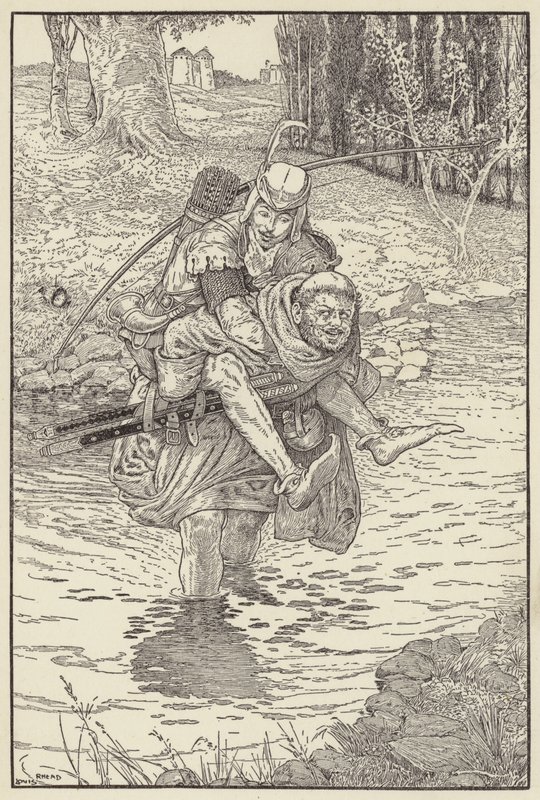The Friar Took Robin on His Back by Louis John Rhead