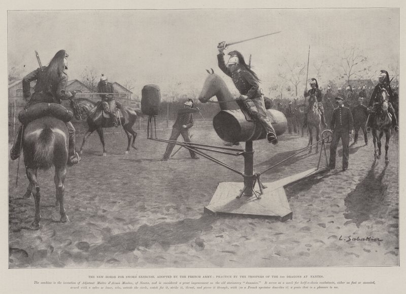 The New Horse for Sword Exercise, adopted by the French Army, Practice by the Troopers of the 3rd Dragons at Nantes by Louis Remy Sabattier