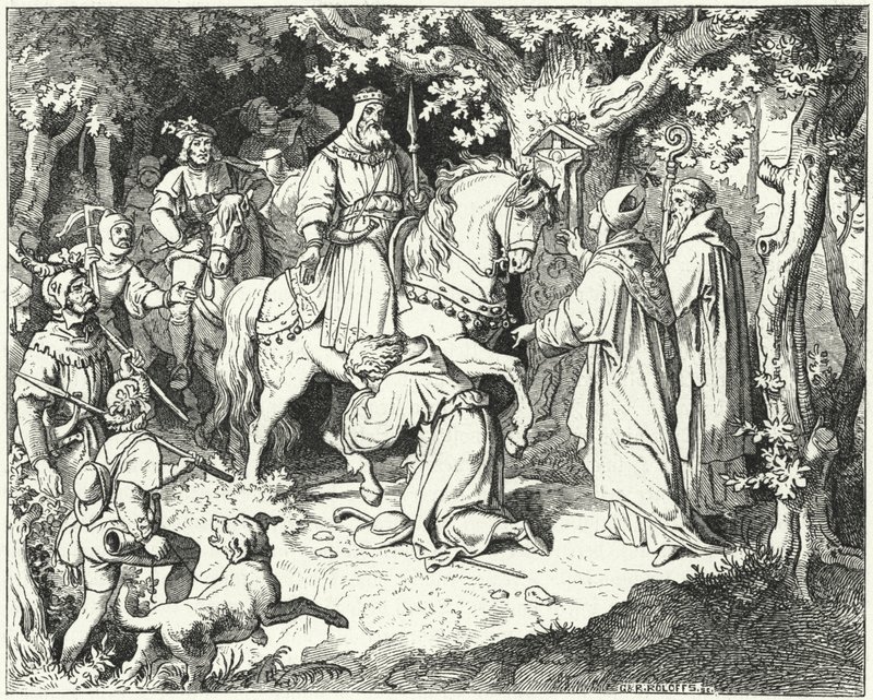 Liudolf, Duke of Swabia, Begging the Forgiveness of His Father, Otto I of Germany, for Rebelling Against Him, 954 by Ludwig Adrian Richter