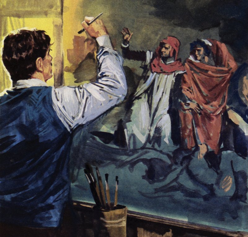Eugene Delacroix painting "Dante and Virgil" by Luis Arcas Brauner