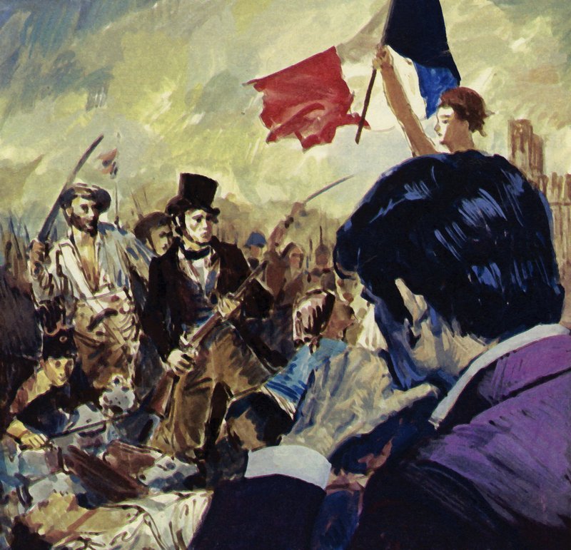 The French Revolution inspired Eugene Delacroix to paint Liberty guiding the French people by Luis Arcas Brauner