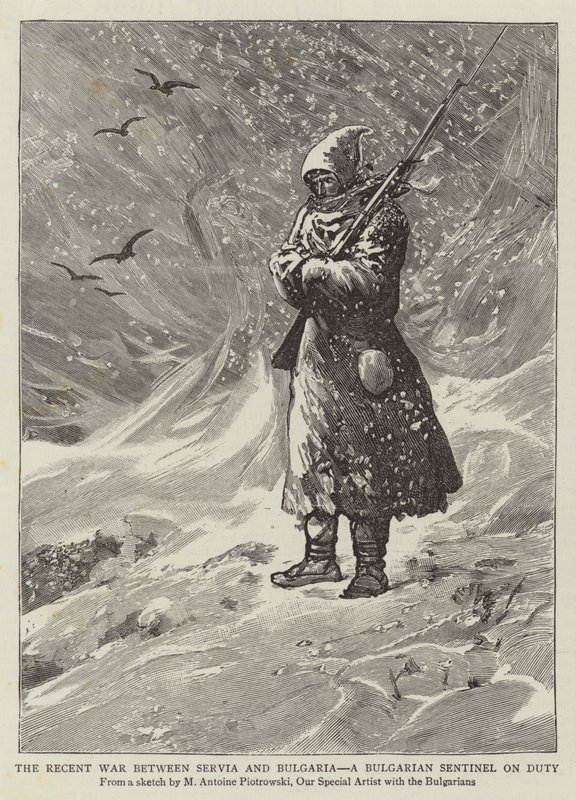The Recent War Between Servia and Bulgaria, a Bulgarian Sentinel on Duty by Maksymiljan Antoni Piotrowski