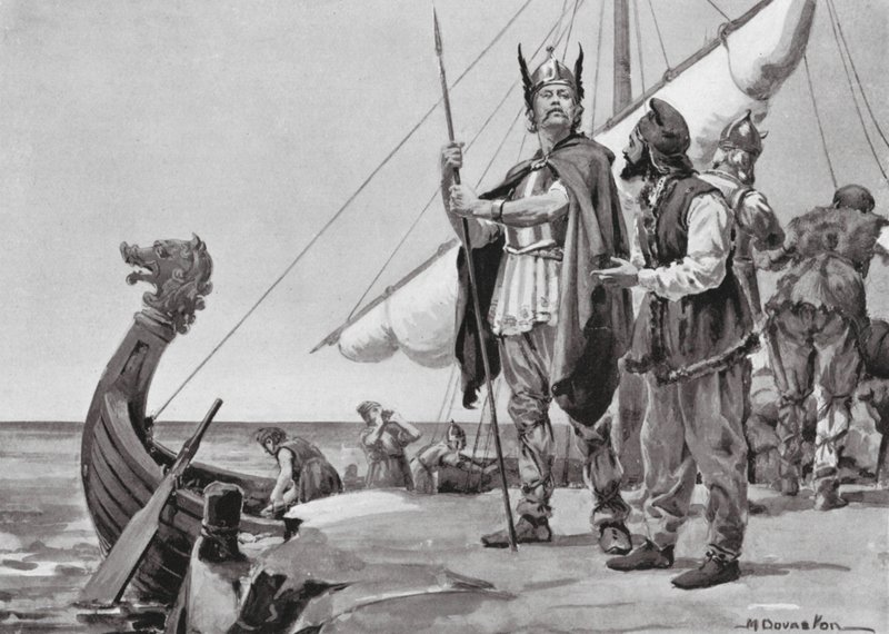 Rurik Departs for the Land of the Slavs, AD 862 by Margaret (after) Dovaston