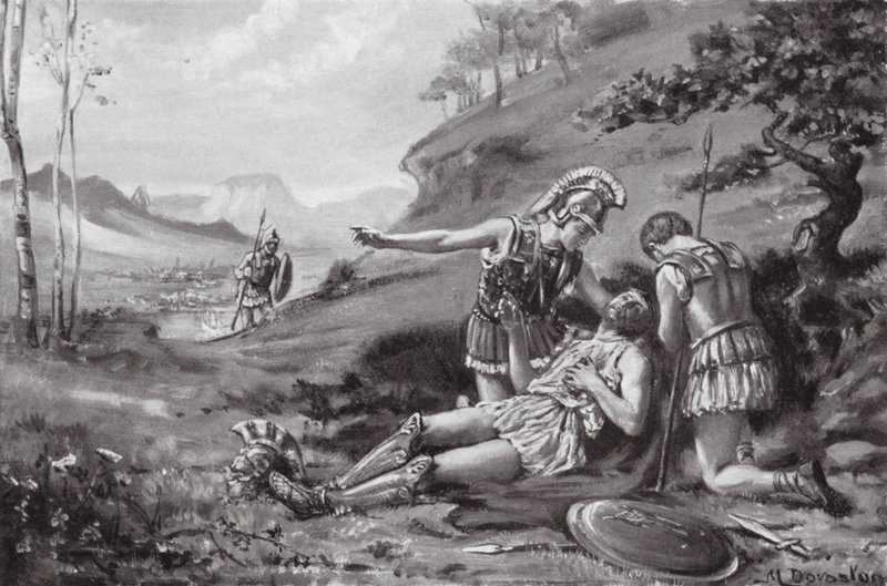 The Death of Epameinondas, BC 362 by Margaret (after) Dovaston