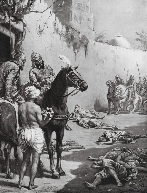 The End of the Buddhist Monks, AD 1193 by Margaret (after) Dovaston