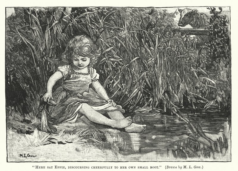 Silas Marner - Here sat Eppie, discoursing cheerfully to her own small boot by Mary L. Gow