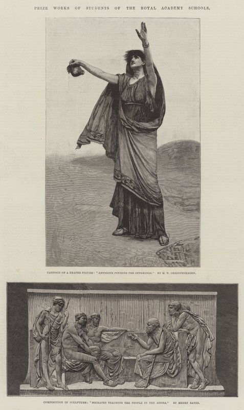 Prize Works of Students of the Royal Academy Schools. Illustration for The Illustrated London News by Maurice Greiffenhagen