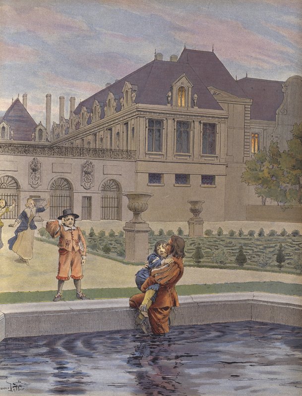 Fall of the Young Louis XIV into the Pool of the Palais-Royal by Maurice Leloir