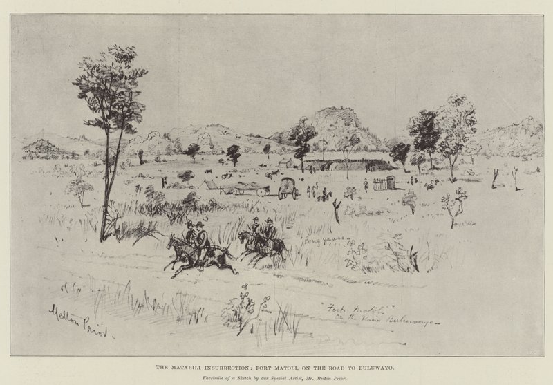 The Matabili Insurrection, Fort Matoli, on the Road to Buluwayo by Melton Prior