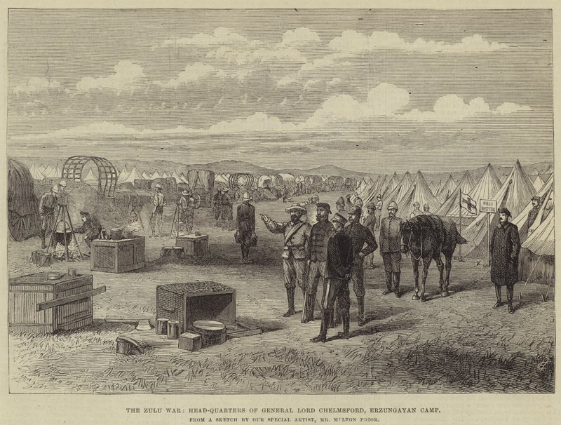 The Zulu War, Head-Quarters of General Lord Chelmsford, Erzungayan Camp by Melton Prior