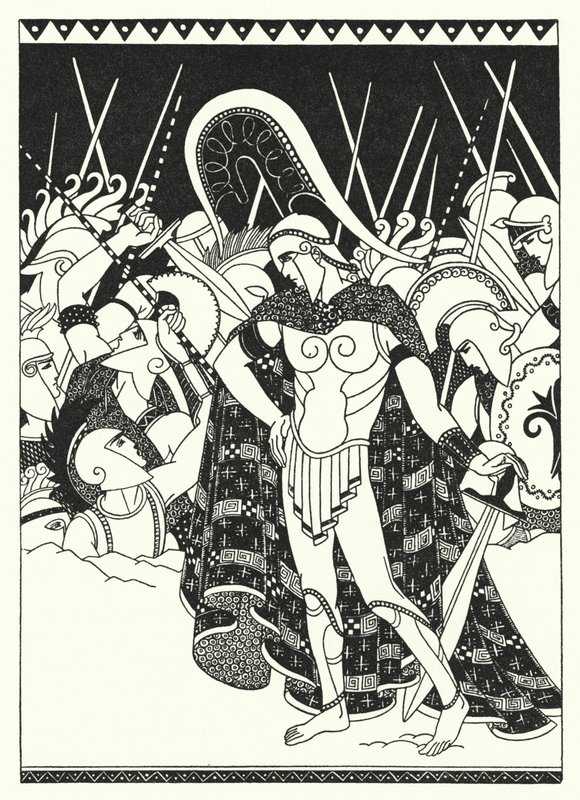 They Began to Strike at One Another with Their Swords by Merlyn Mann