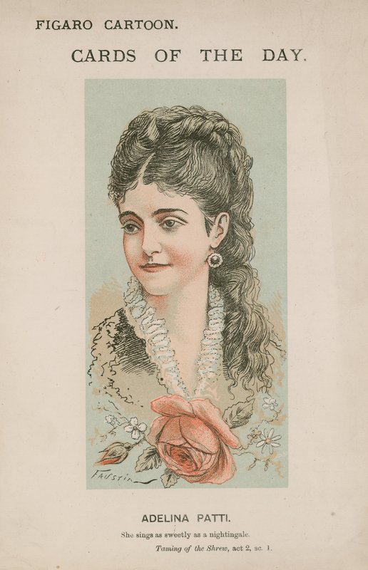Adelina Patti, She sings as sweetly as a nightingale by Modesto Faustini