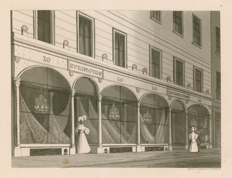 Shop Front for Messrs Everington, India Shawl Warehouse, 10 Ludgate Street, London by Nathaniel Whittock
