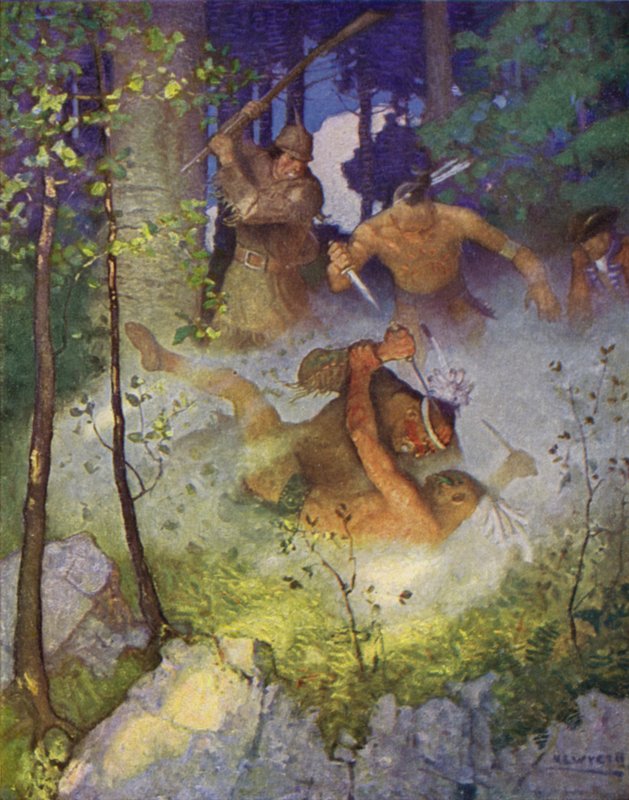 Illustration for The Last of the Mohicans by Newell Convers (after) Wyeth