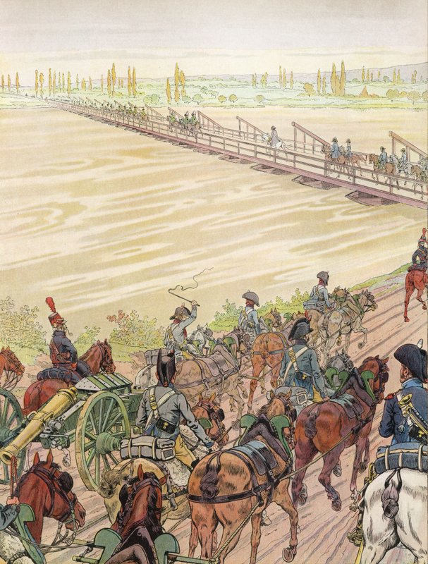 Napoleon Crossing the Rhine, 1 October 1805 by Onfray de Breville Job