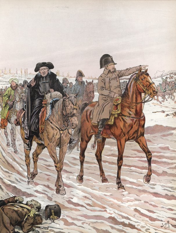 Napoleon, Riding Alongside Abbe Henriot, 1814 by Onfray de Breville Job