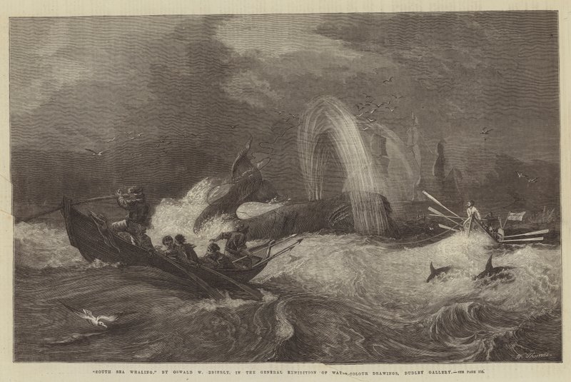 South Sea Whaling, in the General Exhibition of Water-Colour Drawings, Dudley Gallery by Oswald Walters Brierly