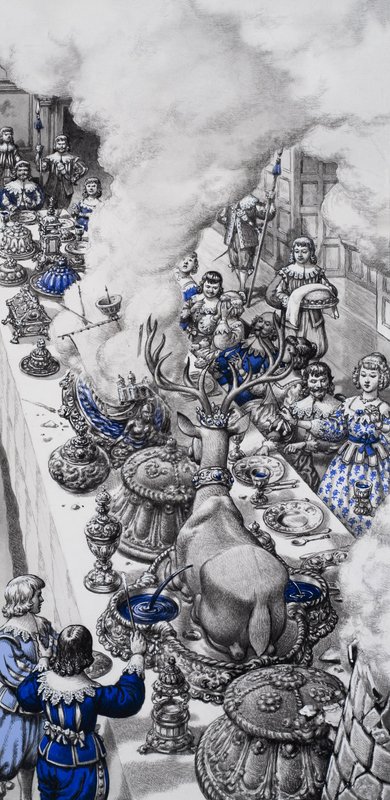 Seventeenth Century Feast by Pat (1907-95) Nicolle