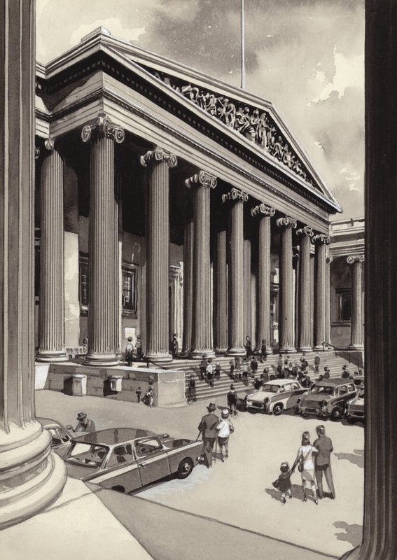 The British Museum in the 1960s by Pat (1907-95) Nicolle