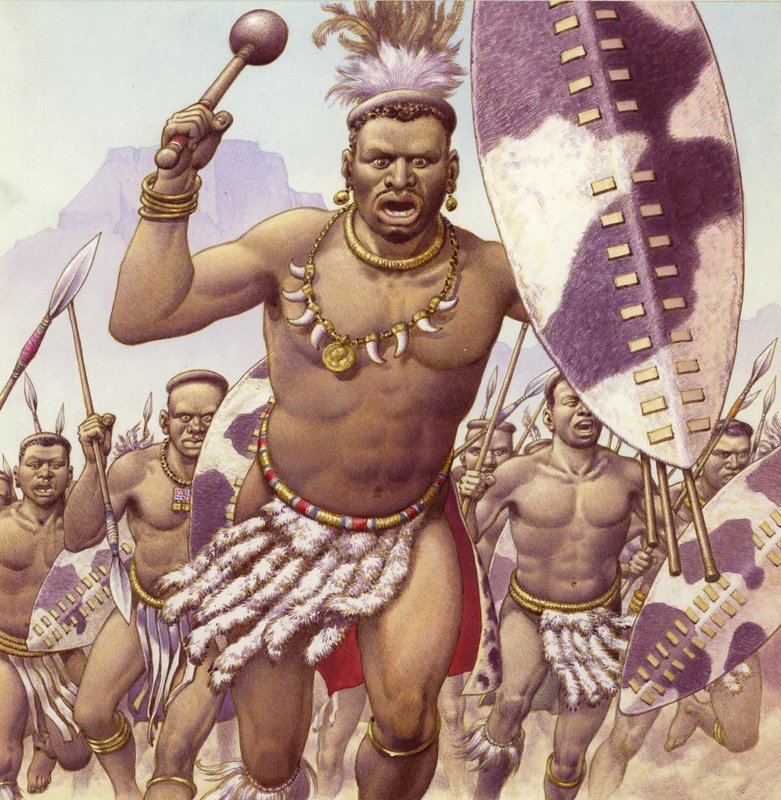 Zulu Warrior by Pat (1907-95) Nicolle