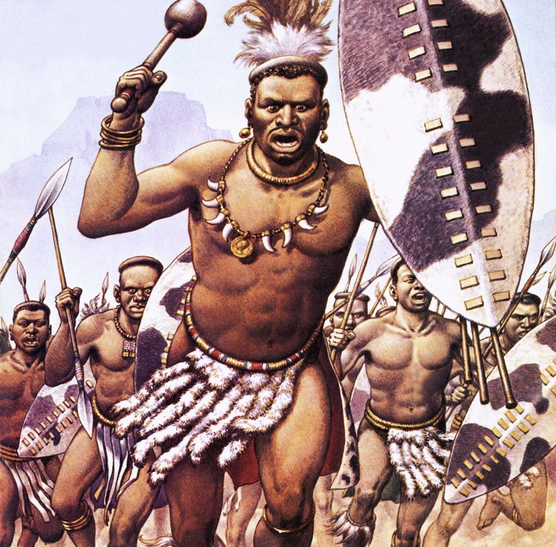 Zulu Warrior by Pat (1907-95) Nicolle