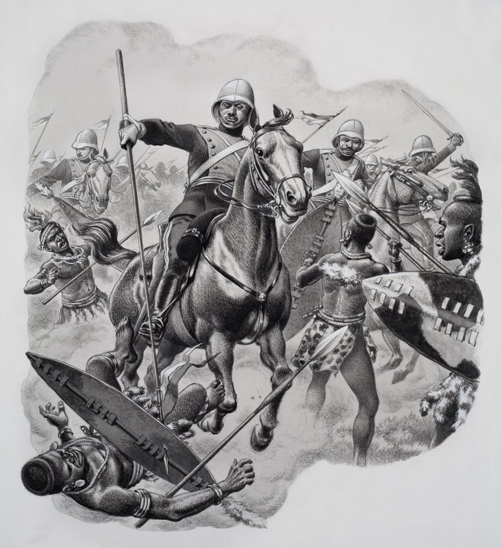 Zulus by Pat (1907-95) Nicolle