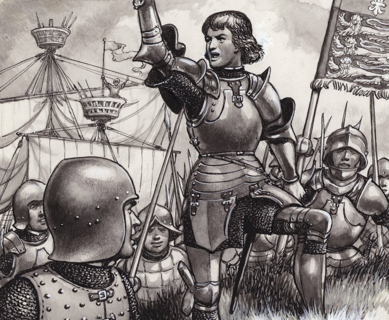 Edward, Earl of March, Landing at Ravenspur in 1471 by Pat (1907-95) Nicolle