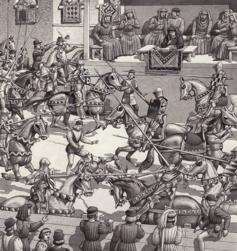Jousting in Florence in the 15th Century by Pat (1907 95) Nicolle