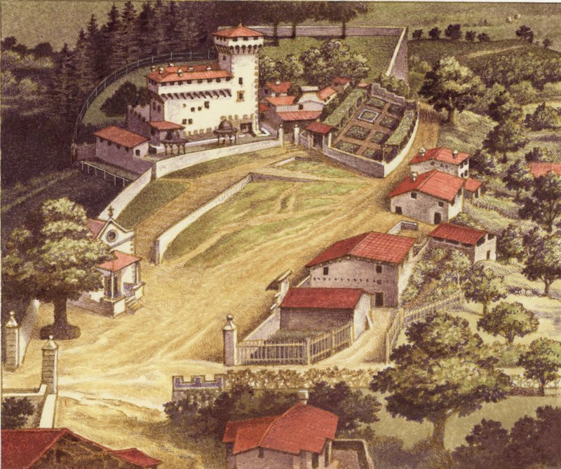 The fortified villa of the Medici family at Trebbio by Pat (1907 95) Nicolle