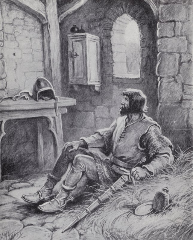 Robert the Bruce with the spider that inspired him to try again to defeat the English by Paul (after) Hardy