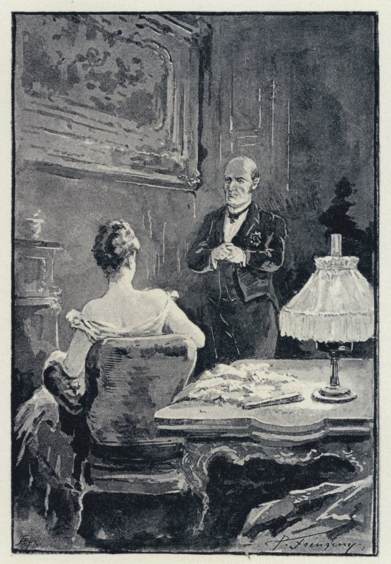Illustration for Anna Karenina: The quarrel between Anna and her husband by Paul Frenzeny
