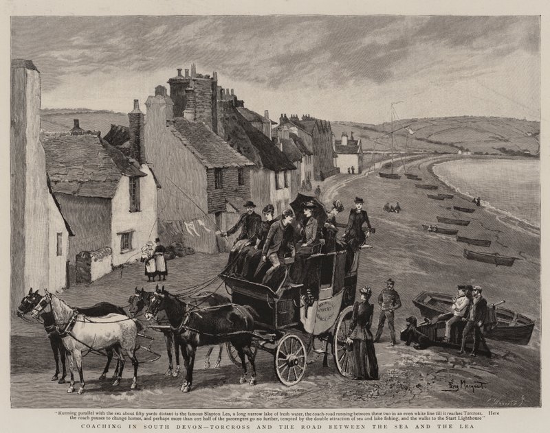 Coaching in South Devon, Torcross and the Road Between the Sea and the Lea by Percy Macquoid