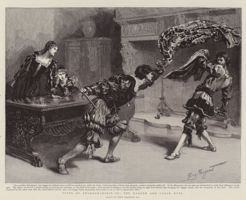 Types of Swordsmanship, III, the Dagger and Cloak Duel by Percy Macquoid