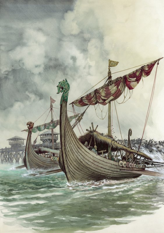 London Bridge Being Pulled Down in the Viking Attack Led by Olaf the Norseman in 1014 by Peter Jackson